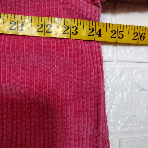 LL BEAN Pink 100% Cotton Wide Wale Corduroy Button Up Shirt Large Reg - Picture 7 of 8